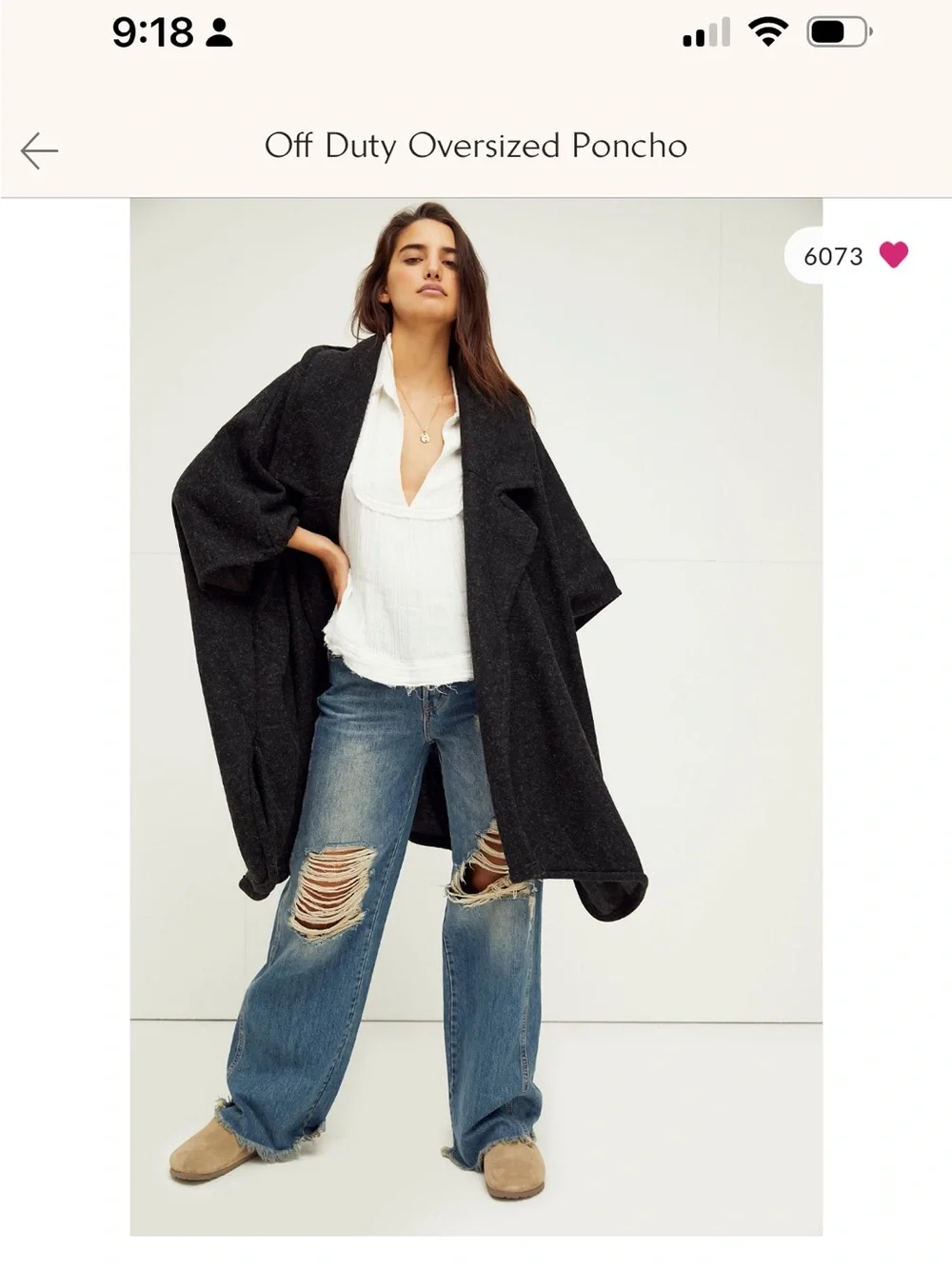 Free People off duty poncho jacket Oversized navy - Picture 1 of 5